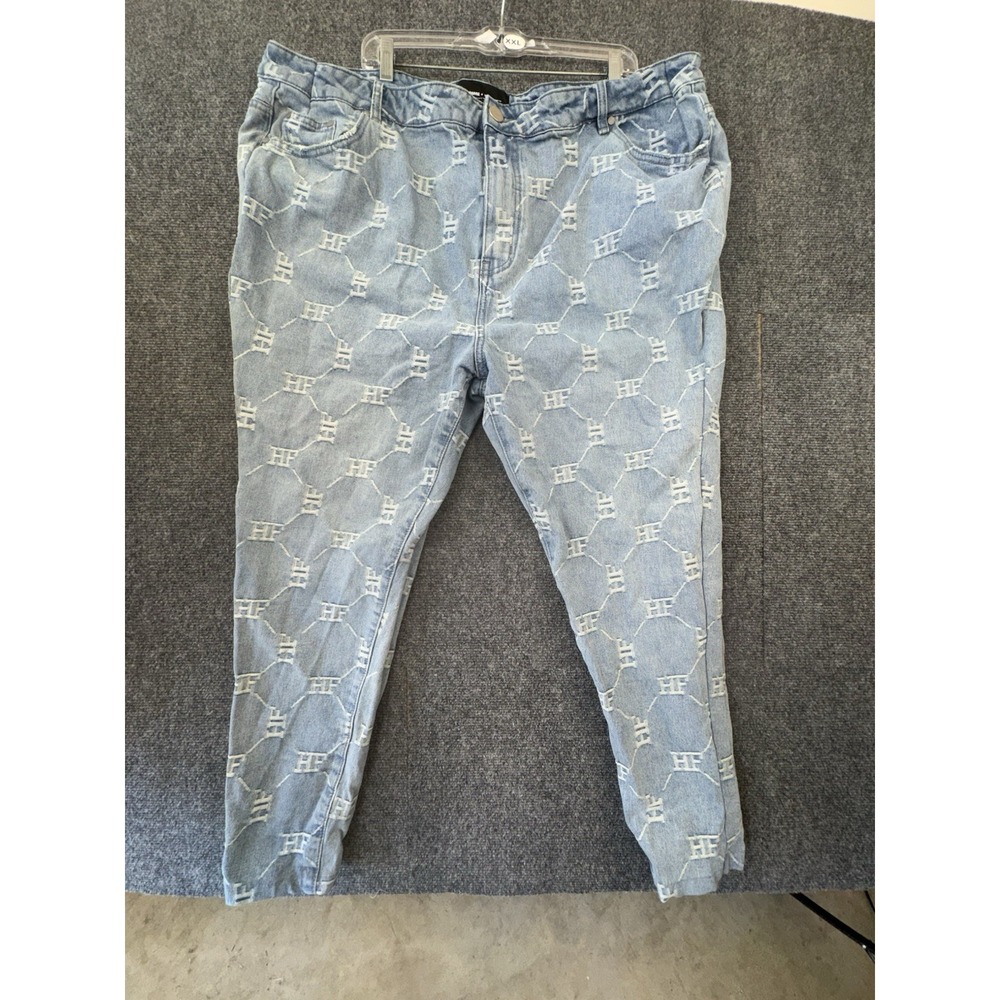 Homme + Femme MONOGRAM HF DENIM‎ Jeans Tapered Leg BLUE Men's Sz 44 LOS ANGELES